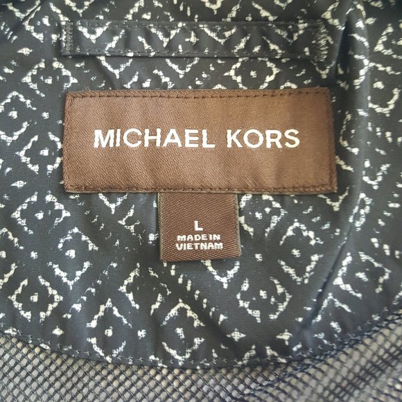 Women's Michael Kors Navy Blue Full Zip Rain Jacket Lined Size L - Picture 9 of 15